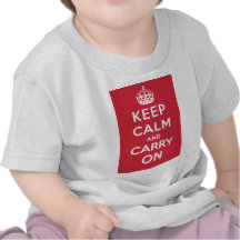 Guarde la calma y continúe camisetas