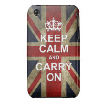 Guarde la calma y continúe - con la bandera britán Case-Mate iPhone 3 funda