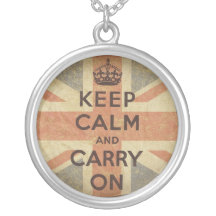 Guarde la calma y continúe con la bandera BRITÁNIC Collares Personalizados