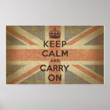 Guarde la calma y continúe con la bandera BRITÁNIC Poster