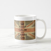 Guarde la calma y continúe con la bandera BRITÁNIC Taza De Café