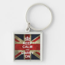 Guarde la calma y continúe - la bandera de Británi Llavero Personalizado