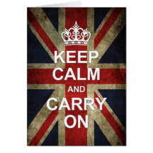 Guarde la calma y continúe - la bandera de Británi Tarjeton