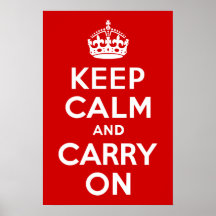 Guarde la calma y continúe la impresión posters