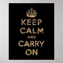 Guarde la calma y continúe posters