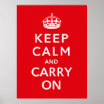 Guarde la calma y continúe posters