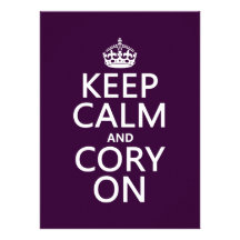 Guarde la calma y Cory en (cualquier color de fond Anuncio Personalizado
