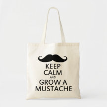 Guarde la calma y crezca un bigote bolsas de mano