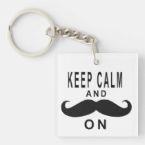 Guarde la calma y el bigote encendido llaveros