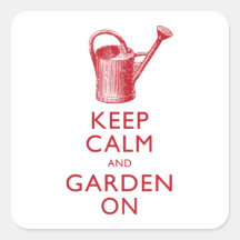 ¡Guarde la calma y el jardín encendido! Para la fl Calcomanía Cuadrada Personalizada