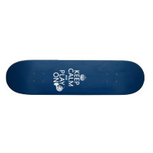 Guarde la calma y el juego en (cuerno) (cualquier  patineta personalizada
