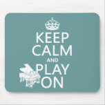 Guarde la calma y el juego en (piano) (cualquier c alfombrillas de raton
