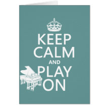 Guarde la calma y el juego en (piano) (cualquier c felicitaciones