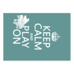 Guarde la calma y el juego en (piano) (cualquier c plantillas de tarjeta de negocio