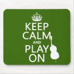 Guarde la calma y el juego en (violoncelo) (cualqu alfombrillas de ratones