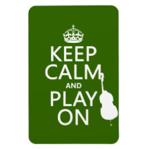 Guarde la calma y el juego en (violoncelo) (cualqu imán de vinilo