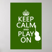Guarde la calma y el juego en (violoncelo) (cualqu posters