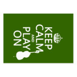 Guarde la calma y el juego en (violoncelo) (cualqu plantillas de tarjeta de negocio