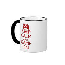 Guarde la calma y el juego encendido taza