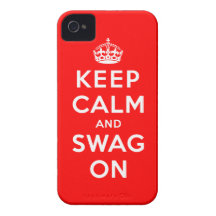 Guarde la calma y el Swag encendido iPhone 4 Case-Mate Cárcasas