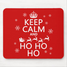 Guarde la calma y Ho Ho Ho - navidad/Santa Alfombrillas De Ratones