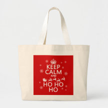 Guarde la calma y Ho Ho Ho - navidad/Santa Bolsa Lienzo