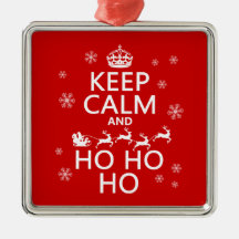 Guarde la calma y Ho Ho Ho - navidad/Santa Ornamentos Para Reyes Magos