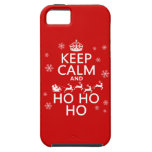 Guarde la calma y Ho Ho Ho - navidad/Santa iPhone 5 Case-Mate Coberturas