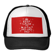 Guarde la calma y Ho Ho Ho - navidad/Santa Gorros Bordados