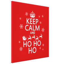 Guarde la calma y Ho Ho Ho - navidad/Santa Impresión En Lienzo Estirada