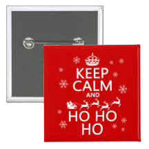 Guarde la calma y Ho Ho Ho - navidad/Santa Pins