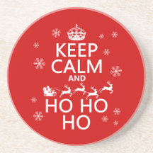 Guarde la calma y Ho Ho Ho - navidad/Santa Posavasos Manualidades