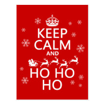 Guarde la calma y Ho Ho Ho - navidad/Santa Postal