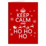 Guarde la calma y Ho Ho Ho - navidad/Santa Tarjeton