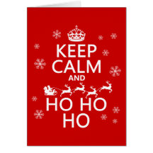 Guarde la calma y Ho Ho Ho - navidad/Santa Tarjeton