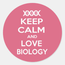 Guarde la calma y la biología del amor pegatina
