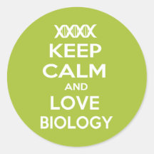 Guarde la calma y la biología del amor pegatinas  