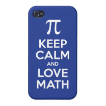 Guarde la calma y la matemáticas del amor (el azul iPhone 4 carcasa