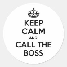 Guarde la calma y llame Boss Etiquetas