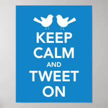 Guarde la calma y pie en la impresión posters