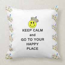 Guarde la calma y vaya a su lugar feliz almohadas