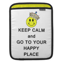Guarde la calma y vaya a su lugar feliz funda para iPads