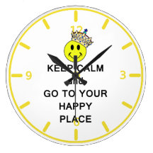 Guarde la calma y vaya a su lugar feliz reloj