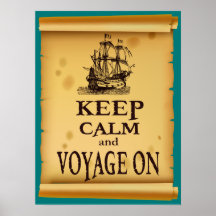 Guarde la calma y viaje en el poster inspirado de 