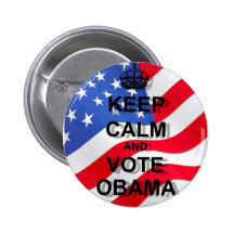 Guarde la calma y vote a Obama Pin