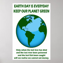 GUARDE NUESTRO VERDE DEL PLANETA POSTERS