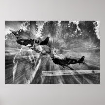 Guárdelos vuelo - Spitfire y mustango Posters