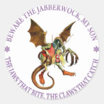 ¡GUÁRDESE DEL JABBERWOCK MI HIJO! ETIQUETAS REDONDAS