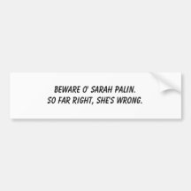 Guárdese del o Sarah Palin.  Enderece hasta ahora, Pegatina De Parachoque