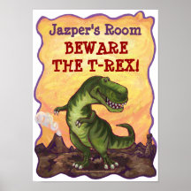 Guárdese del poster personalizado T-Rex del sitio
